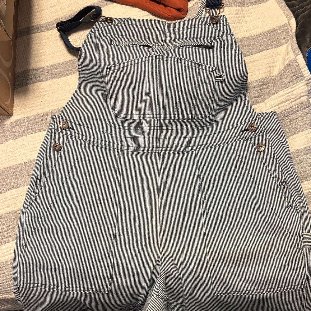 Duluth Women’s Overalls Railroad Stripe Medium